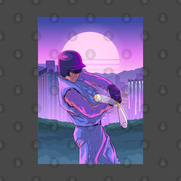 Anime Baseball Vaporwave Urban City 80s by Ilhamqrov