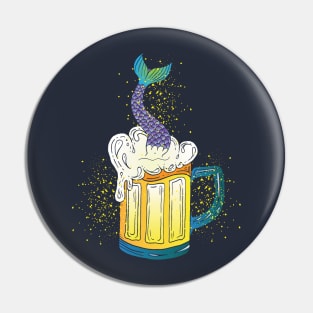 Beer with mermaid inside Pin