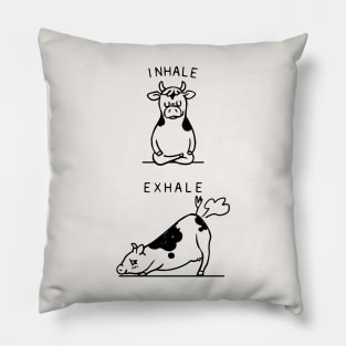 Inhale Exhale Cow Pillow