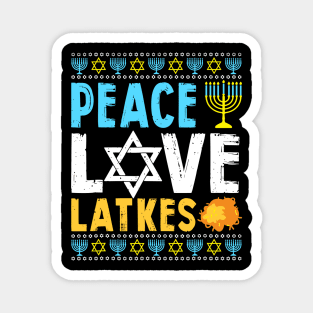 Love Peace Latkes Hanukkah Chanukah Jewish Magnet