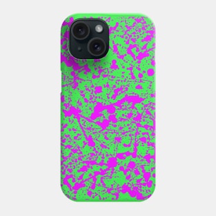 Hotpink Spray Splatter Mess On Slime Green Phone Case