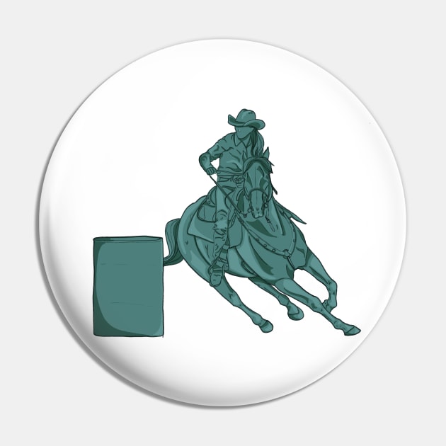 Turquoise Barrel Racer Pin by themarementality