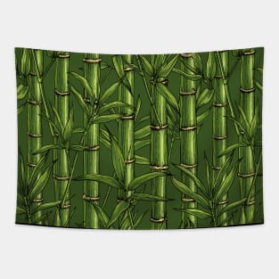 Bamboo forest in green Tapestry