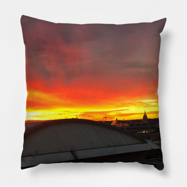 sunset Pillow by IssaSnackllc