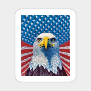 USA America Fourth of July Op Art Bald Eagle July 4th Magnet