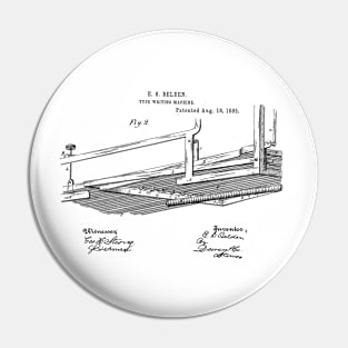 Type Writing Machine Vintage Patent Hand Drawing Pin