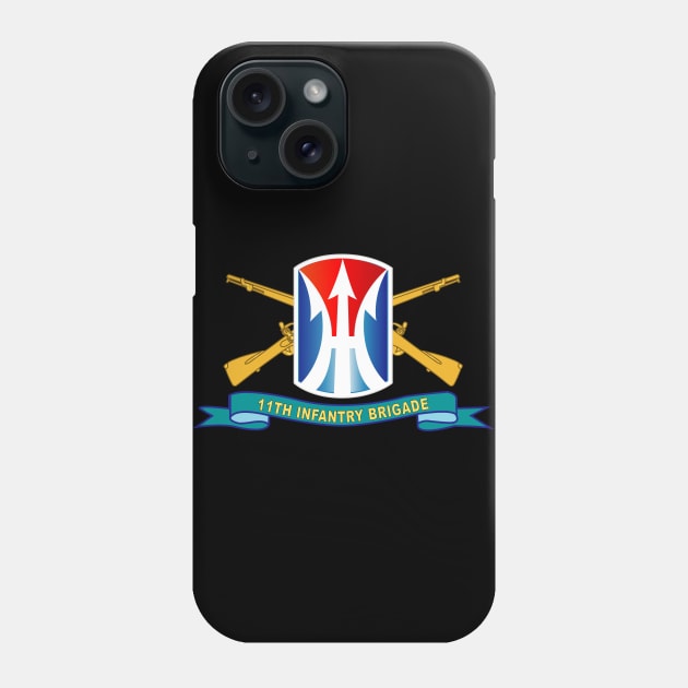 11th Infantry Brigade - SSI w Br - Ribbon X 300 Phone Case by twix123844