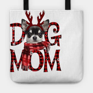 Black Chihuahua Mom Christmas Dog Mom Dog Lovers Tote