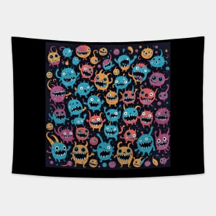 cute monsters halloween colors Tapestry