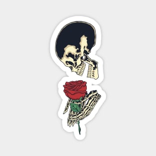 Skull and Rose Ink Art Tattoo Design Magnet