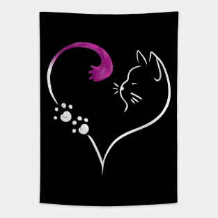 Valentines cat Tapestry