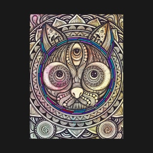 Luna Cat Mandala Art T-Shirt