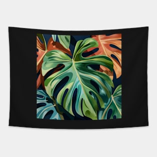 flora leaves nature green monstera botanical Tapestry