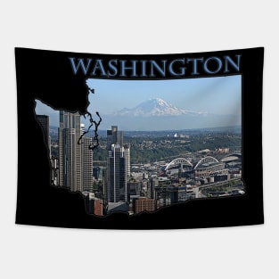 Washington State Outline (Seattle & Mt. Rainier) Tapestry