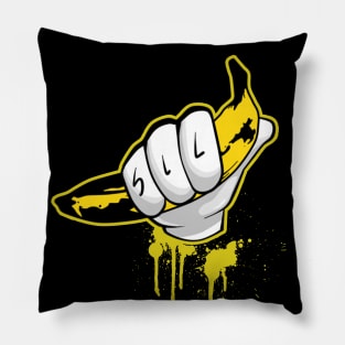 Super playful banana illustration Pillow