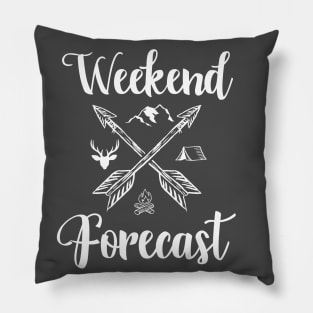 Weekend Forecast Camping Adventure hiking Travel Gift Pillow