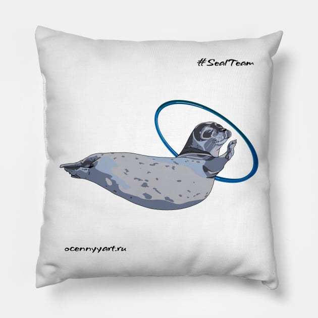 Sea calf Pillow by Ocennyy