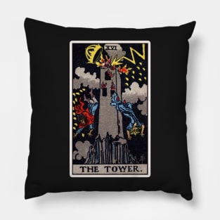 XVI. The Tower Tarot Card Pillow