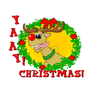 Rudolph The Reindeer Funny Christmas Retro Cartoon T-Shirt