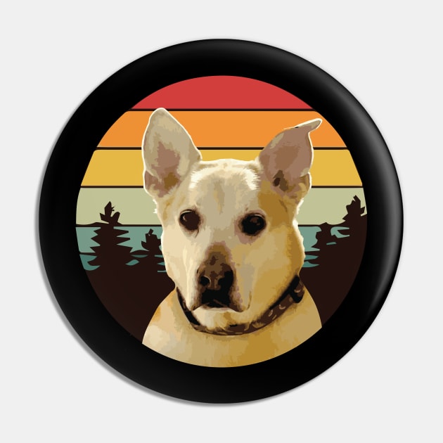 SHIBA MIX DOG FOREST RETRO PINES SUNSET Pin by cowtown_cowboy