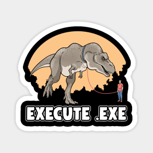 Programmer Execute EXE T-Rex Dinosaur Dino Magnet