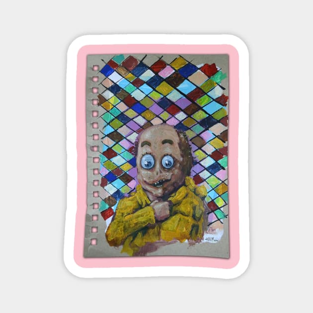 Duck Goblin 2 | DuckMan Yellow Raincoat Goblin | Lowbrow Pop Surreal Art | Horror Masterpiece | Original Oil Painting By Tyler Tilley Magnet by Tiger Picasso