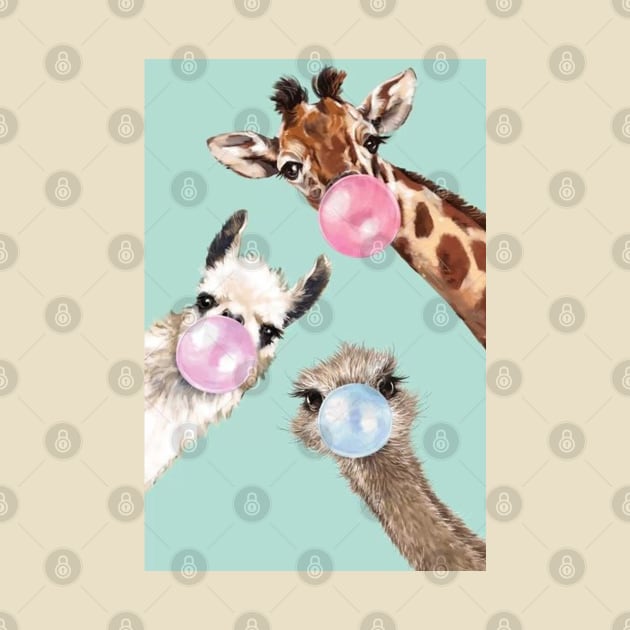 Funny Animals Giraffe, Llama, Ostrich by Alexander S.