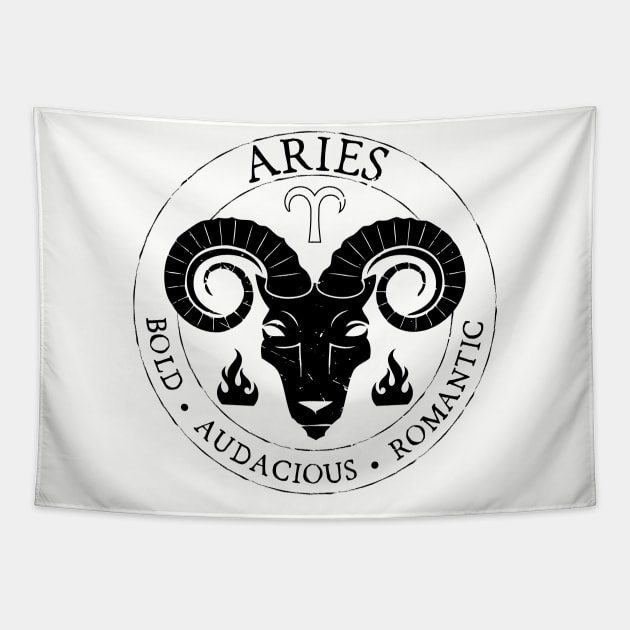 Aries Zodiac Birthday Star Sign Zodiac Gift Tapestry by atomguy