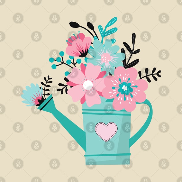 Floral Watering Can by tramasdesign