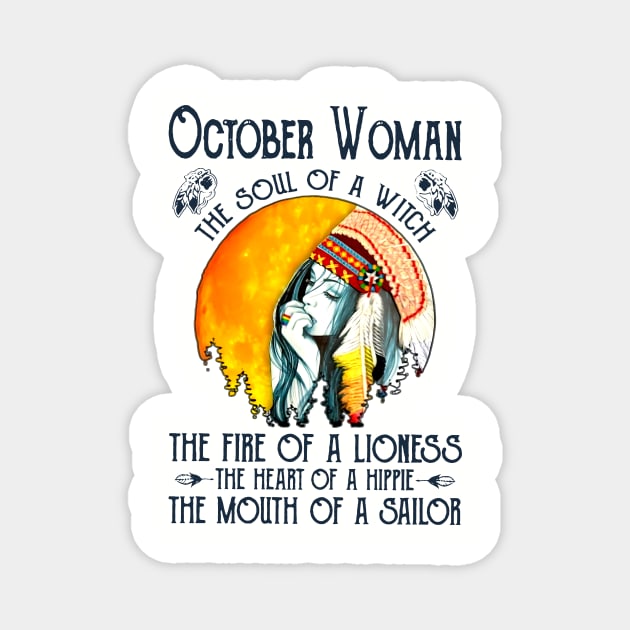 hippie october woman the soul of a witch Magnet by Phylis Lynn Spencer