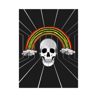 Vaporwave retro rainbow skeleton T-Shirt