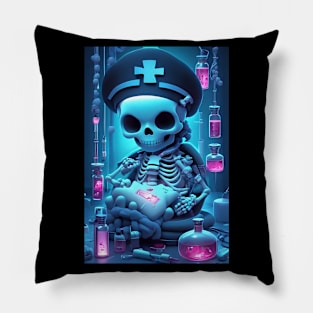 Cute Kawaii doctor skeleton Pillow