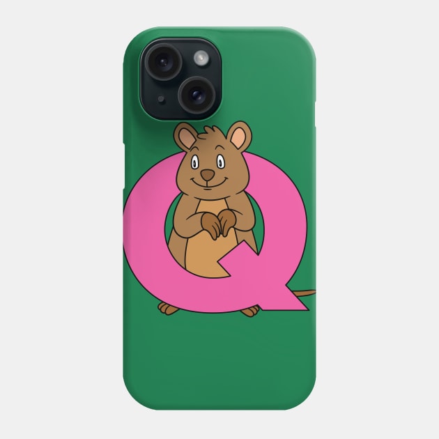 Letter Q with Quokka Phone Case by BoombasticArt