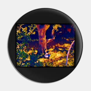 Girl reading by the Tree II Pin