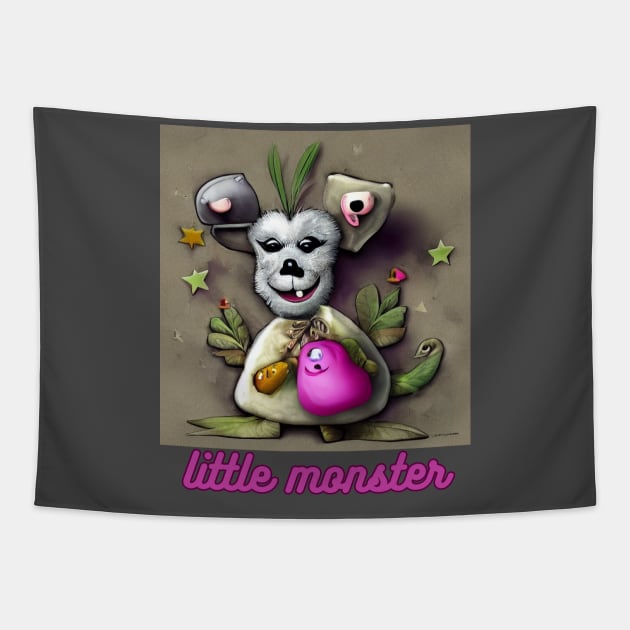 little monster Tapestry by Skandynavia Cora