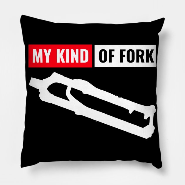 My Kind Of Fork, Cyclist Pillow by ILT87