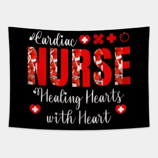 Cardiac nurse healing hearts with heart Tapestry