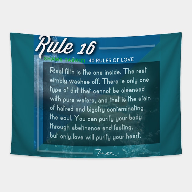 40 RULES OF LOVE - 16 Tapestry by Fitra Design