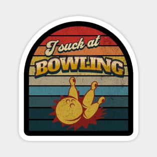 I Suck at Bowling Retro Vintage Sunset Magnet