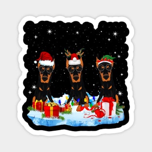 Christmas Pajama Three Doberman Cute Dog Costume Xmas Magnet