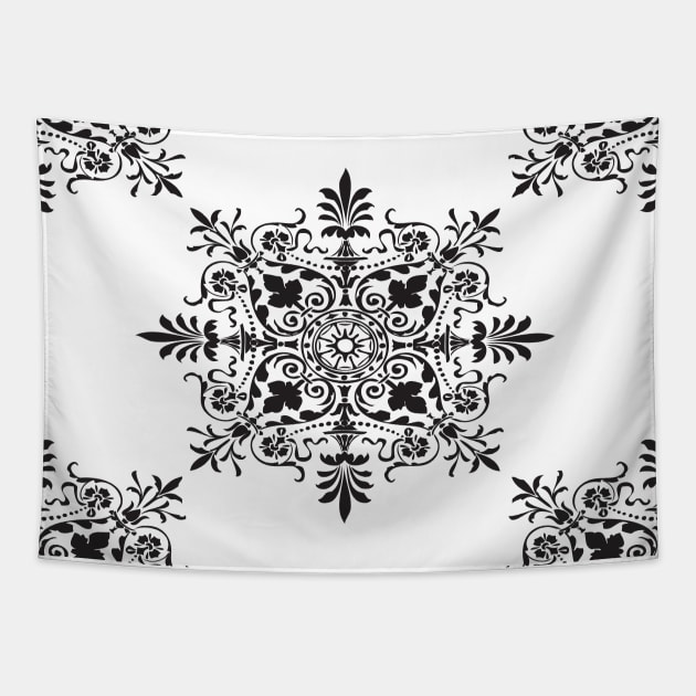 Geometric Black and White Abstract Art Tapestry by BruceALMIGHTY Baker