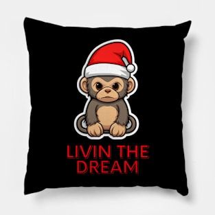 Christmas Motivational Monkey Pillow