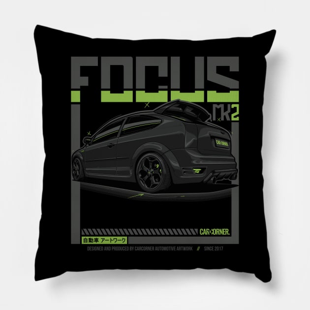 USDM - Focus RS - CarCorner Pillow by CarCorner - Automotive Artwork