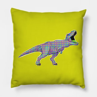 Dino 80s retro (on yellow background) Pillow