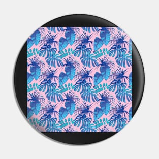 Pink and Blue Tropical Leaves Pin