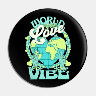 WORLD WIDE LOVE VIBE (Lime/Aqua) Pin