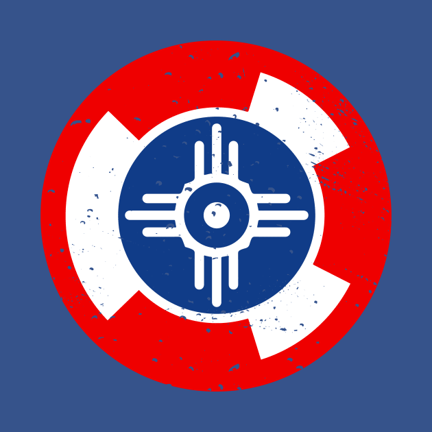 Retro Wichita Kansas City Flag // Vintage Wichita Grunge Emblem by Now Boarding