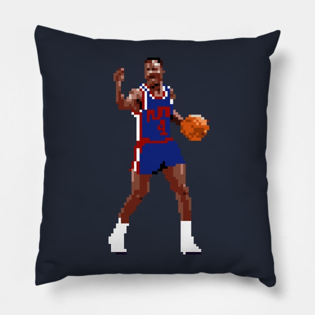 Joe Dumars Pixel Dribble Pillow by qiangdade