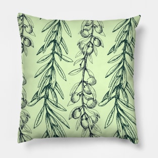 Olives - Mediterranean pattern Pillow