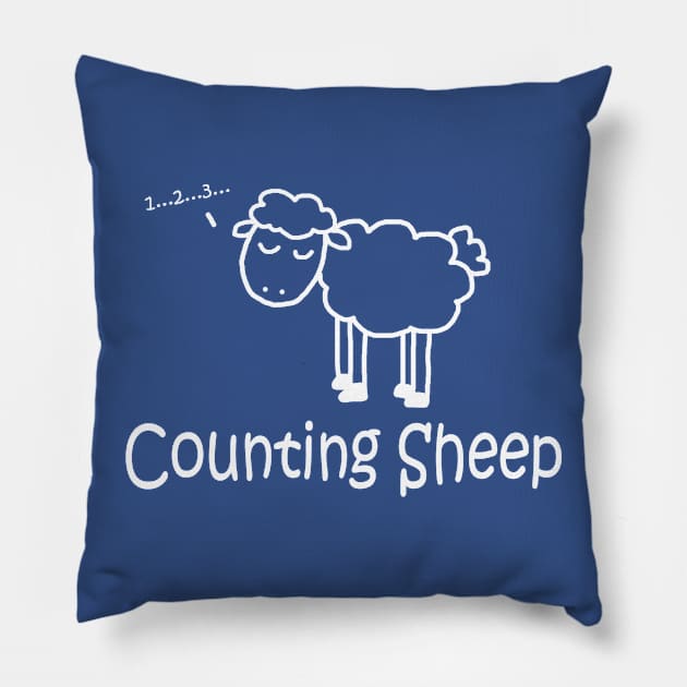 Counting Sheep White Pocket Pillow by PelicanAndWolf